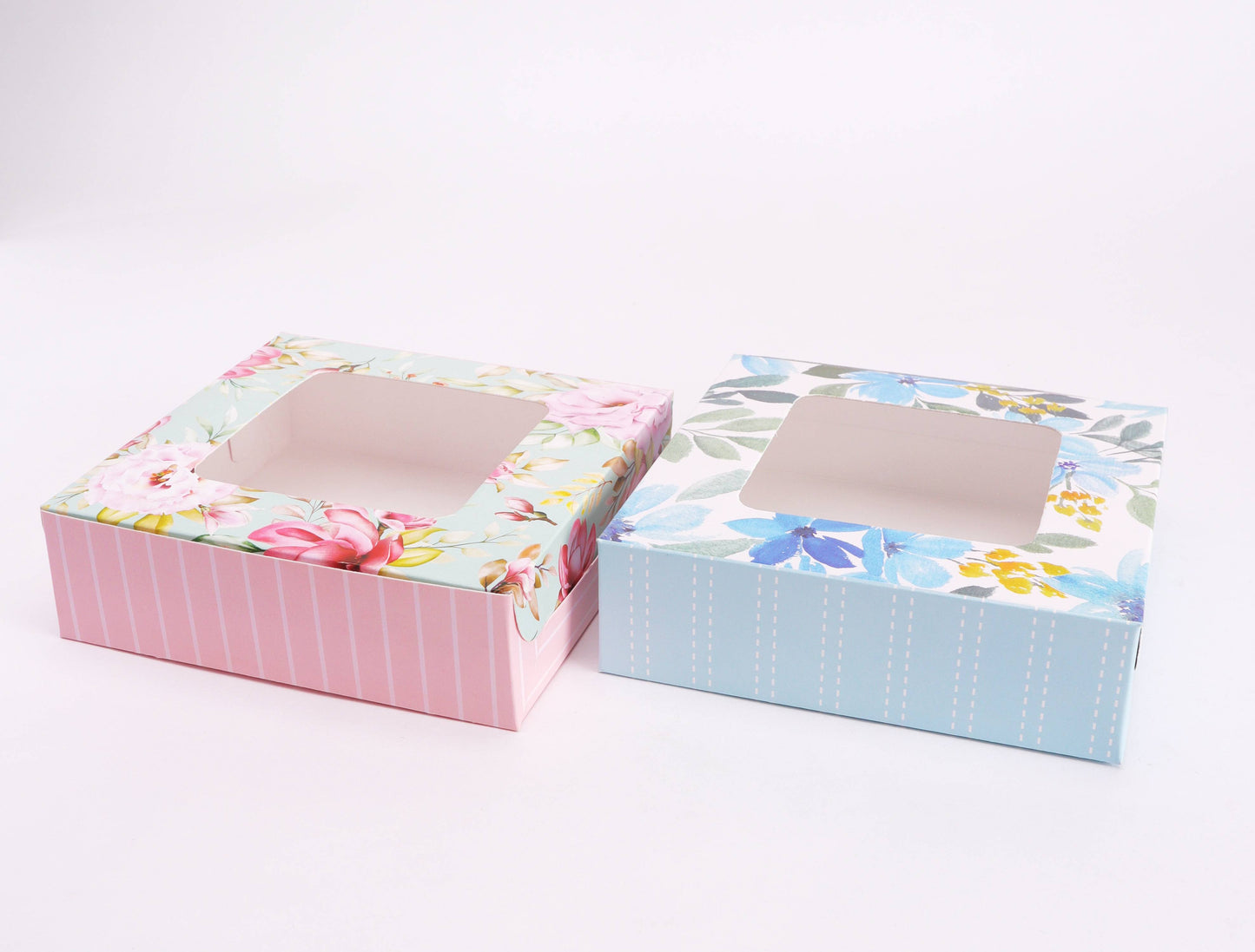 4 Brownie Printed Floral Striped Box for Cake
