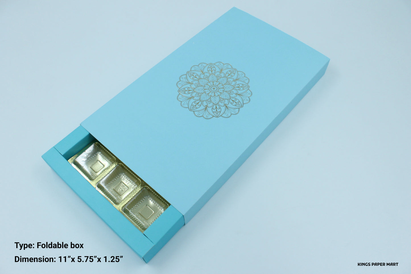 18 Cavity pastel Neon Feroza Blue Chocolate Box