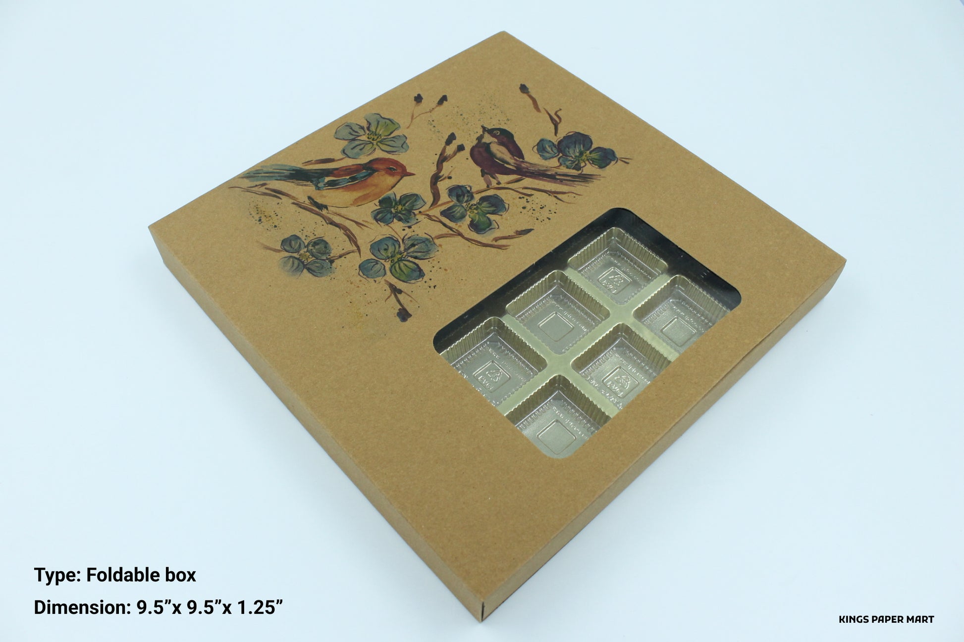 25 Cavity Kraft Birdie Box for Chocolate